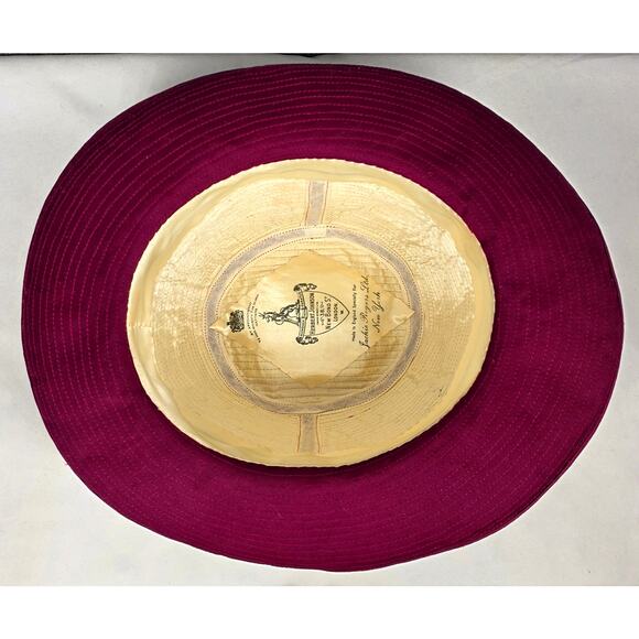 HERBERT JOHNSON MAROON WIDE BRIM HAT VINTAGE ROYAL WARRANT JACKIE ROGERS CLEAN main image 9